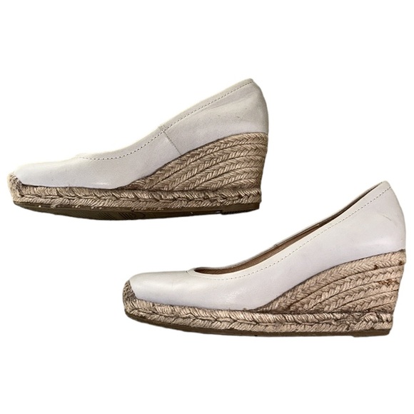 Kanna Light Gray Leather Wedges Espadrilles - 37 / 6.5 - Picture 6 of 14